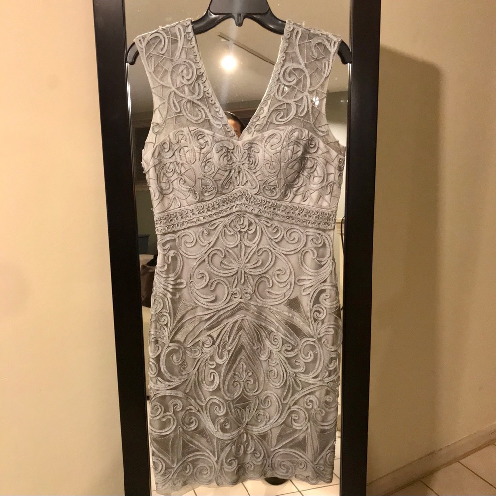 Gorgeous lace detailed designer cocktail dress